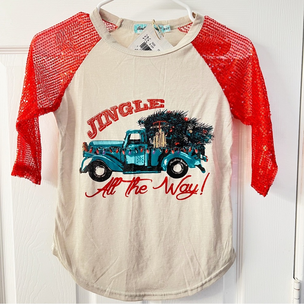 Southern Grace Boutique | Jingle All The Way Christmas Sequined Top
